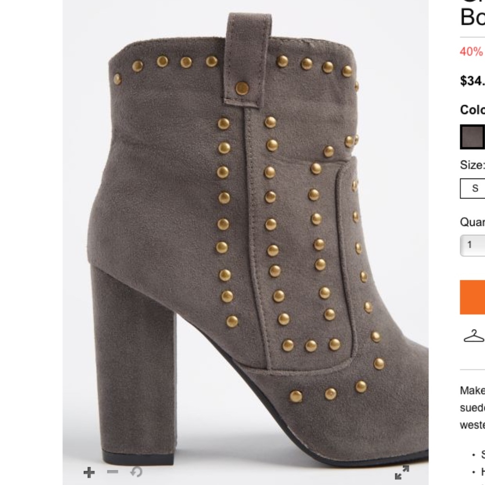 Grey studded boots